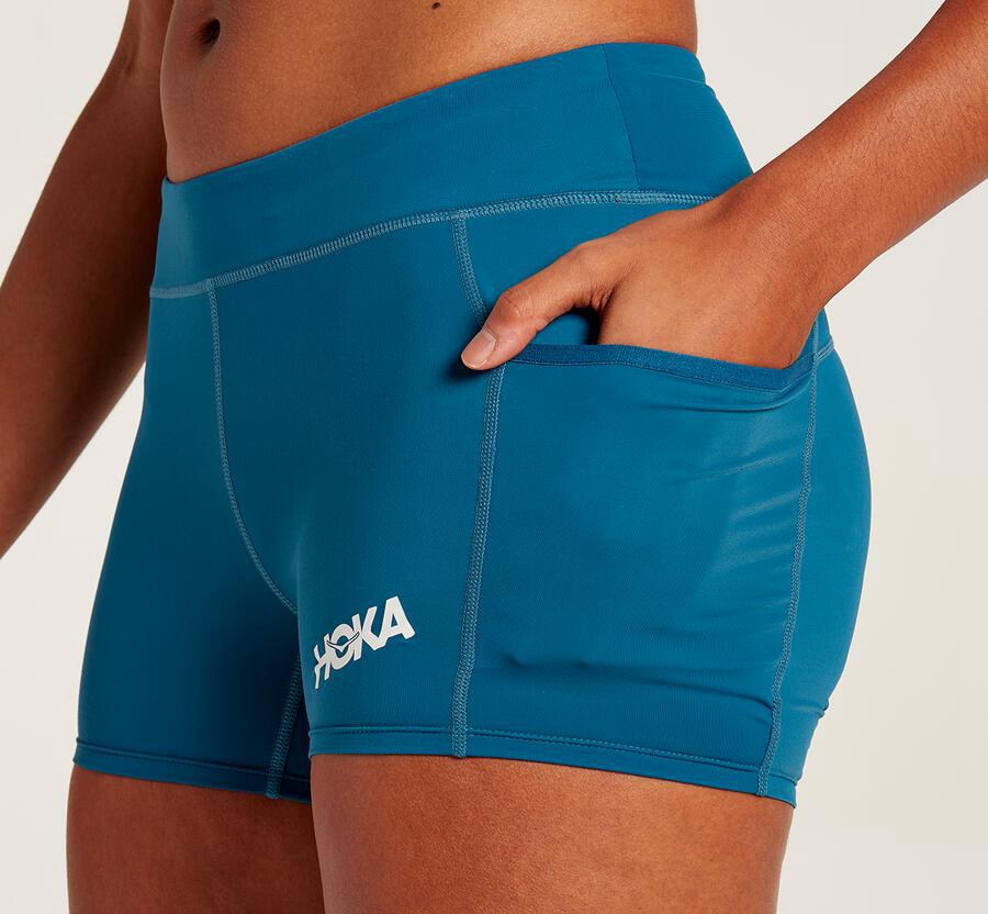 Shorts Womens - Hoka One One Performance Knit - Blue - AHJTMOB-07